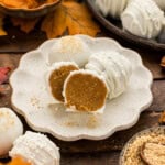 Pumpkin Truffles with one cut open
