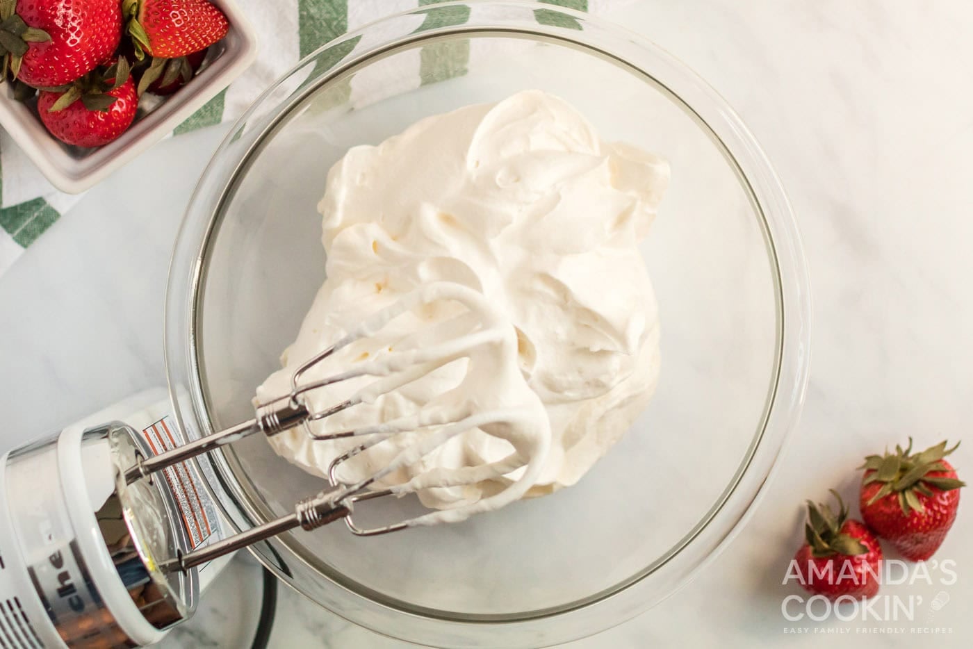 whipped cream in bowl